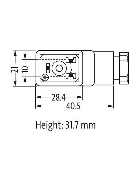 Wtyczka zaworowa SVS Eco typ B 10mm, LED VDR, 230VAC/DC 7000-29685-0000000 | Przewody i Złącza | Eshop Dopak | Wszystko dla Prze