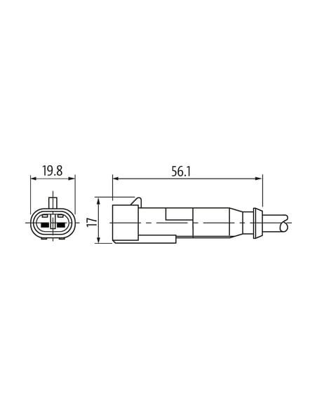 Konektor zworowy SuperSeal, męski, z wolnym kablem 7072-73301-5120150 | Przewody i Złącza | Eshop Dopak | Wszystko dla Przemysłu