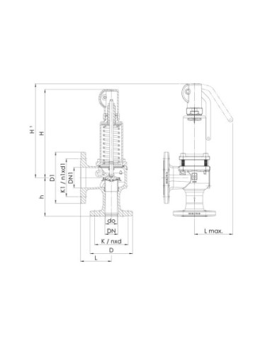 Kołnierzowy zawór bezp do wody z dźwignią DN50 Potw21 bar | Hydraulika | Eshop Dopak | Wszystko dla Przemysłu