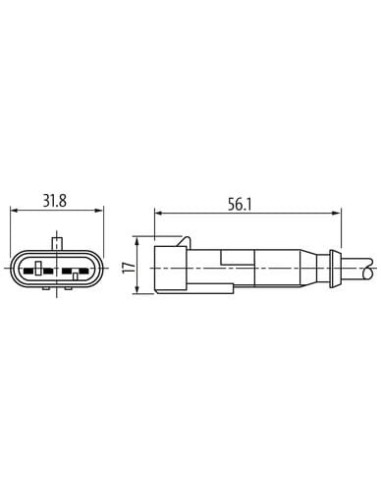 Konektor zworowy SuperSeal, męski, z wolnym kablem 7072-73461-5140500 | Przewody i Złącza | Eshop Dopak | Wszystko dla Przemysłu
