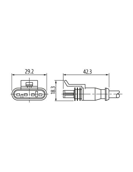 Konektor zaworowy SuperSeal, żeński, z wolnymi kablami kablowymi 7072-73161-5140500 | Przewody i Złącza | Eshop Dopak | Wszystko