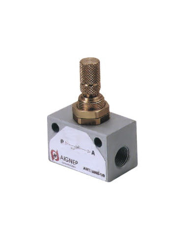 Zawór dławiący gwintowany typu kostka G 1/4 GW, aluminium | Hydraulika | Eshop Dopak | Wszystko dla Przemysłu