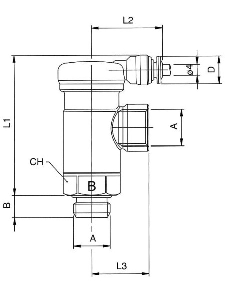 Zawór pneumatyczny sterowany odcinający  dwukierunkowy G 3/8 GZ - G 3/8 GW | Hydraulika | Eshop Dopak | Wszystko dla Przemysłu
