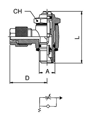 Zawór dław.-zwrotny skręcany G1/8 na wąż 4/2.7 | Hydraulika | Eshop Dopak | Wszystko dla Przemysłu