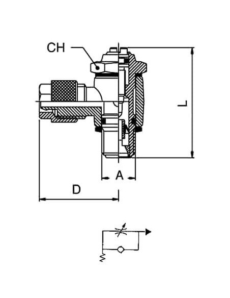 Zawór dław.-zwrotny skręcany G1/8 na wąż 4/2.7 | Hydraulika | Eshop Dopak | Wszystko dla Przemysłu
