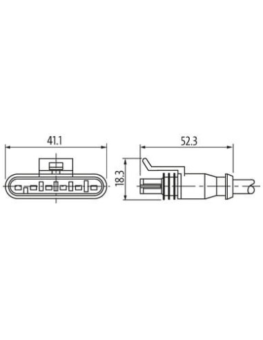 Konektor zaworowy SuperSeal, żeński, z wolnym kablem kablowym 7072-73221-5160500 | Przewody i Złącza | Eshop Dopak | Wszystko dl
