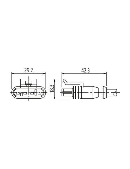 Konektor zaworowy SuperSeal, żeński, z wolnym kablem kablowym 7072-73161-5140300 | Przewody i Złącza | Eshop Dopak | Wszystko dl