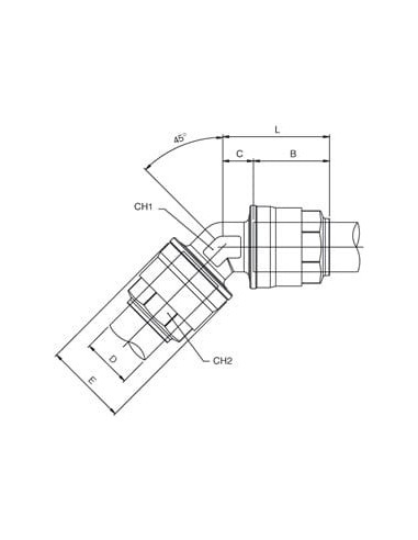 Kolanko 45 stopni fi 20, Infinity, mosiądz niklowany | Pneumatyka | Eshop Dopak | Wszystko dla Przemysłu