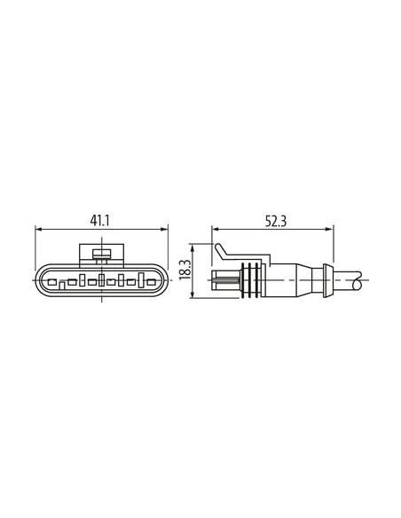 Konektor zaworowy SuperSeal, żeński, z wolnymi kablami kablowymi 7072-73221-5160200 | Przewody i Złącza | Eshop Dopak | Wszystko