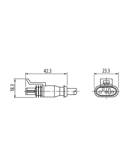 Konektor zaworowy SuperSeal, żeński, z wolnym kablem kablowym 7072-73081-5131500 | Przewody i Złącza | Eshop Dopak | Wszystko dl