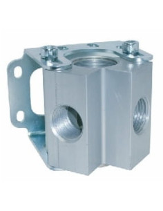 Rozdzielacz, dwójnik gwintowany, wejście G 3/4 GW, wyjścia 2 x G 1/2 GW, Infinity, mosiądz niklowany | Pneumatyka | Eshop Dopak 