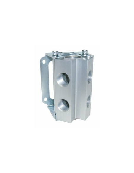 Rozdzielacz, czwórnik gwintowany, wejście G 1/2 GW wyjścia 4 x G 1/2 GW, Infinity, mosiądz niklowany | Pneumatyka | Eshop Dopak 