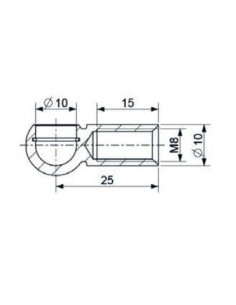 Mocowanie sprężyny gazowej z gwintem M8, INOX gniazdo fi 10 mm, długość 25 mm, do 800N | Mechanika Przemysłowa | Sklep Eshop Dop