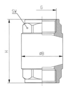 Zawór zwrotny gwintowany G 3/8 GW, PN25 mosiądz, NBR, grzybek nierdzewny | Hydraulika | Eshop Dopak | Wszystko dla Przemysłu