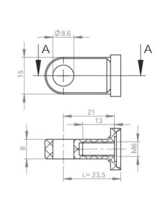 Mocowanie do sprężyny gazowej ucho fi 8,6mm plastikow (23,5) | Mechanika Przemysłowa | Sklep Eshop Dopak 2