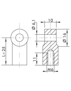 Mocowanie do sprężyny gazowej ucho fi 6,1mm plastik (25mm) | Mechanika Przemysłowa | Sklep Eshop Dopak 2