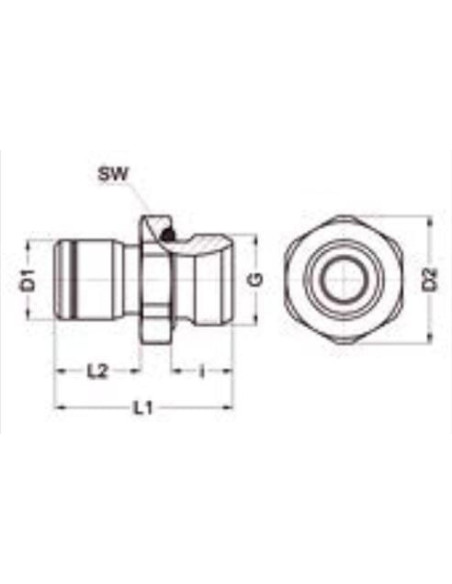 Złączka pneumatyczna wtykowa prosta G 3/8 GZ do węża fi 8 mm, FPM, stal nierdzewna, Eisele