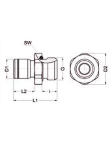 Złączka pneumatyczna wtykowa prosta G 1/2 GZ do węża fi 10 mm, FPM, stal nierdzewna, Eisele