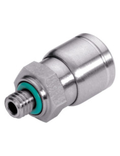 Złączka pneumatyczna wtykowa prosta M3 GZ do węża fi 4 mm, FPM, stal nierdzewna, Eisele