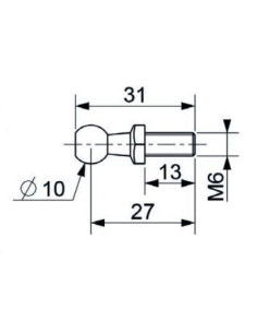 Mocowanie sprężyny gazowej z gwintem M6 trzpień do gniazda fi 10 mm, do 750N, INOX | Mechanika Przemysłowa | Sklep Eshop Dopak 2