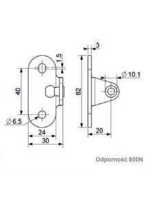 Mocowanie sprężyny gazowej naścienne kątowe, kula fi 10 mm, do 800N | Mechanika Przemysłowa | Sklep Eshop Dopak