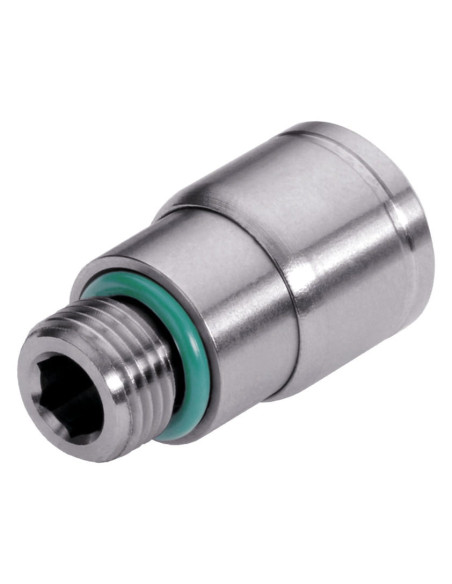 Złączka pneumatyczna wtykowa prosta G 1/8 GZ do węża fi 8 mm, FPM, stal nierdzewna, Eisele