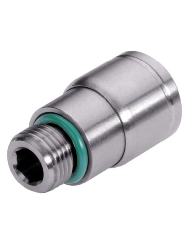 Złączka pneumatyczna wtykowa prosta G 1/4 GZ do węża fi 6 mm, FPM, stal nierdzewna, Eisele
