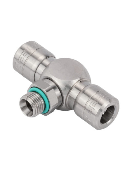 Trójnik pneumatyczny wtykowy obrotowy G 1/2 GZ do węża fi 10 mm, stal nierdzewna, Eisele