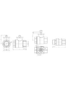 Zawór kulowy nierdzewny gwintowany SUN DR 1 1/4" PN64 pod napęd F03/F05 CH11 długość 112mm wew/wew | Hydraulika | Eshop Dopak |  2