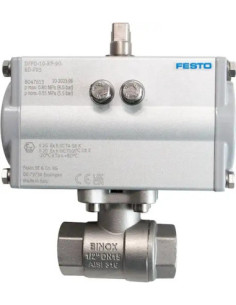Zawór kulowy nierdzewny SUN DR R 1 1/2" PTFE PN64 z napędem pneumatycznym podwójnego działania DFPD | Hydraulika | Eshop Dopak |