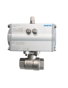 Zawór kulowy nierdzewny SUN DR R 1/2" PTFE PN100 z napędem pneumatycznym podwójnego działania DFPD | Hydraulika | Eshop Dopak | 