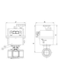 Zawór kulowy nierdzewny SUN DR R 1/2" PTFE PN100 z napędem elektrycznym 24-230 VAC/DC | Hydraulika | Eshop Dopak | Wszystko dla  2