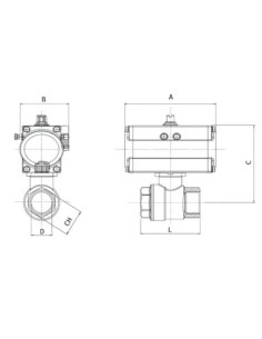 Zawór kulowy nierdzewny SUN DR R 1 1/4" PTFE PN64 z napędem pneum. pojedyńczego działania DFPD | Hydraulika | Eshop Dopak | Wszy 2