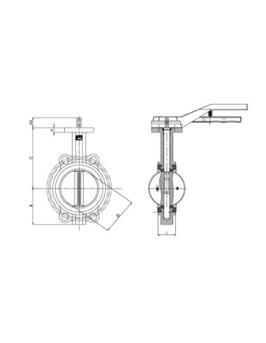 Zawór klapowy międzykołnierzowy ARTEMIS DN40 PN16, WAFER, żeliwo GGG40, dysk 304, NBR | Hydraulika | Eshop Dopak | Wszystko dla 