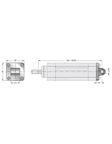 Ucho proste do siłownika pneumatycznego D320, ISO15552/6431, ISO21287, ze śrubami montażowymi | Pneumatyka | Eshop Dopak | Wszys