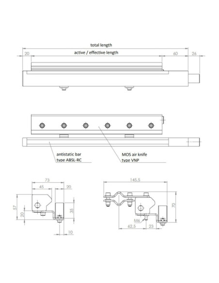 Pręt jonizacyjny z nożem powietrznym MOS 1100 mm, standard, z kablem 3m | Pneumatyka | Eshop Dopak | Wszystko dla Przemysłu