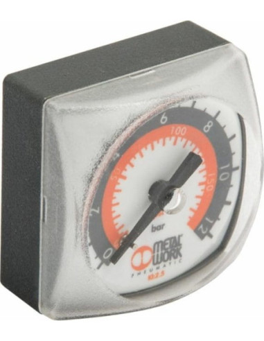 Manometr G 1/8 aksjalny (przyłącze tylne), 0-12 bar, 40x40 mm Metal Work | Pneumatyka | Eshop Dopak | Wszystko dla Przemysłu