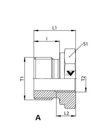 Redukcja hydrauliczna krótka G3/8z-G1/8w, ES | Hydraulika | Eshop Dopak | Wszystko dla Przemysłu