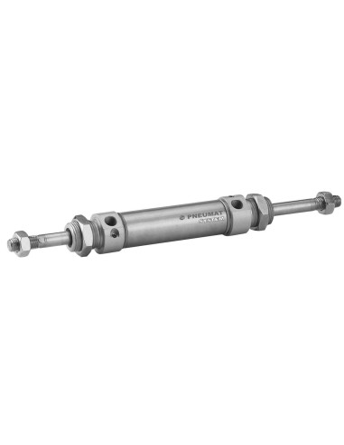 Siłownik pneumatyczny okrągły ISO6432 D25x200 z dwustronnym tłoczyskiem, amortyzacja pneumatyczna | Pneumatyka | Eshop Dopak | W