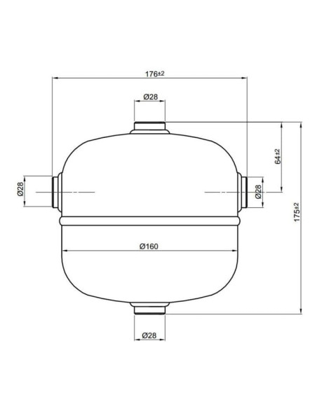 Zbiornik ciśnieniowy sprężonego powietrza 2,5 L 11 bar, 4 króćce, stalowy | Zbiorniki Ciśnieniowe | Eshop Dopak | Wszystko dla P
