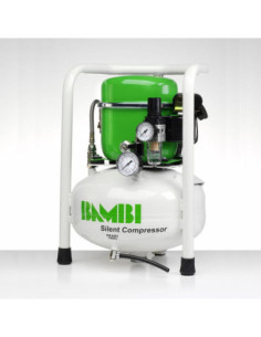 Sprężarka tłokowa olejowa BAMBI, 31 l/min., 8 bar, cicha 40 dB(A), laboratoryjna, zbiornik 9 L | Pneumatyka | Eshop Dopak | Wszy