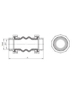 Kompensator gwintowany gumowy G 3 GW, PN16 NBR, przyłącza stal galwanizowana | Hydraulika | Eshop Dopak | Wszystko dla Przemysłu 2