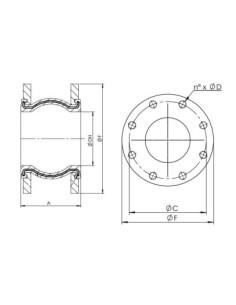 Kompensator kołnierzowy gumowy DN50 PN16, EPDM, kołnierze stal galwanizowana | Hydraulika | Eshop Dopak | Wszystko dla Przemysłu 2