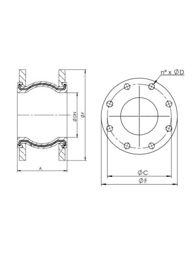 Kompensator kołnierzowy gumowy DN100 PN16, NBR, kołnierze stal galwanizowana | Hydraulika | Eshop Dopak | Wszystko dla Przemysłu