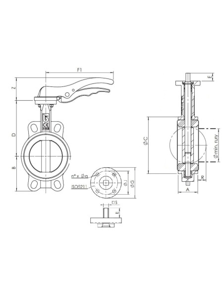 Zawór klapowy żeliw.DN125 PN16 WAFER/GG40/316/NBR | Hydraulika | Eshop Dopak | Wszystko dla Przemysłu