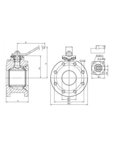 Zawór kulowy kołnierzowy DN25 PN16, żeliwny, PTFE, mosiądz płyta ISO5211, krótka zabudowa | Hydraulika | Eshop Dopak | Wszystko  2