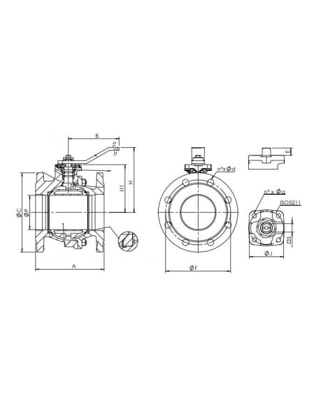 Zawór kulowy kołnierzowy DN100 PN16, żeliwny, PTFE, mosiądz, płyta ISO5211, długa zabudowa | Hydraulika | Eshop Dopak | Wszystko