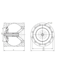 Zawór zwrotny kołnierzowy grzybkowy DN150 PN16, żeliwno GG25, grzyb nierdzewny, uszczelnienie NBR | Hydraulika | Eshop Dopak | W