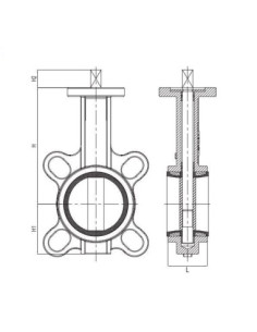 Zawór klapowy międzykołnierzowy żeliwny ATLANTIS DN50 PN16, GGG40, dysk żeliwo niklowane, NBR | Hydraulika | Eshop Dopak | Wszys 2