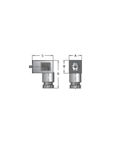Wtyczka do cewki elektrozaworu, typ C IP65, 0-230V AC/DC | Pneumatyka | Eshop Dopak | Wszystko dla Przemysłu